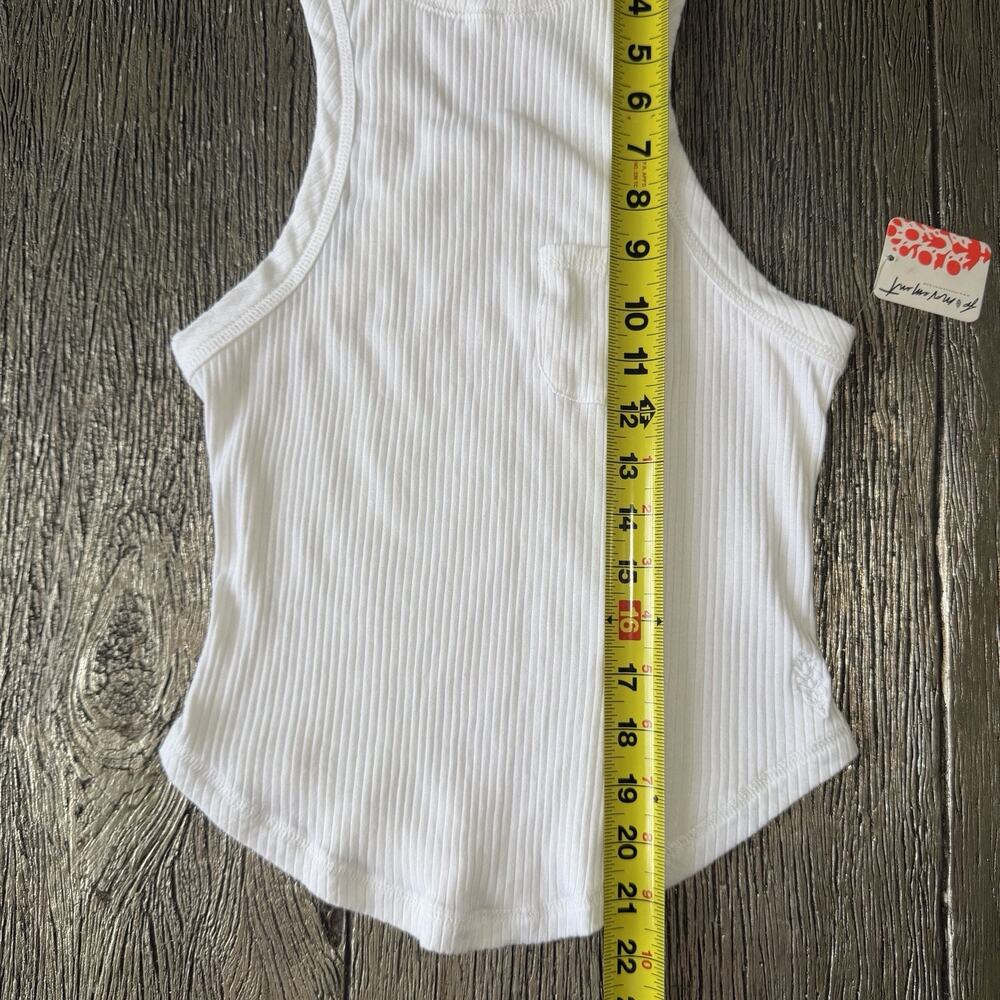 FREE PEOPLE MOVEMENT Wishful Ribbed Pocket Tank White Size Small - Picture 5 of 9